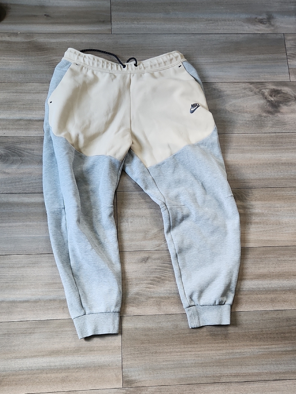 Nike Cream and Light Gray Two-Tone Joggers